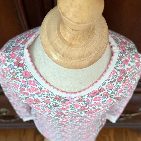 Girls PETITE PLUME Pink Floral Pajama Set Size 5 - Picture 4 of 8